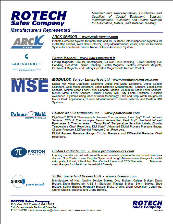 Download a PDF copy of the ROTECH Sales Company Line Sheet